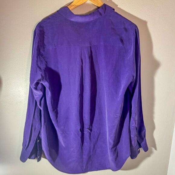 Two by Vince Camuto 100% Silk Button-Up Shirt in Purple - Picture 2 of 6